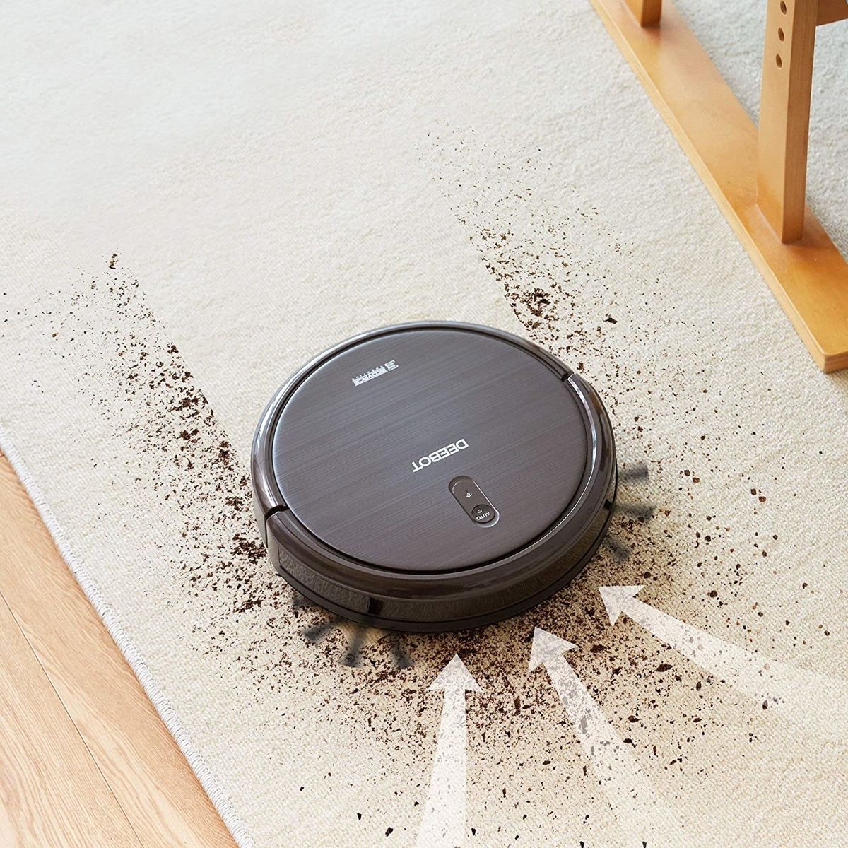 Sweeping Robot Vacuum Cleaner Thin 1200mAh Power Suction Quiet Self Charging Robotic Vacuum Cleaner (Black) Buy 1 Get 1 Free