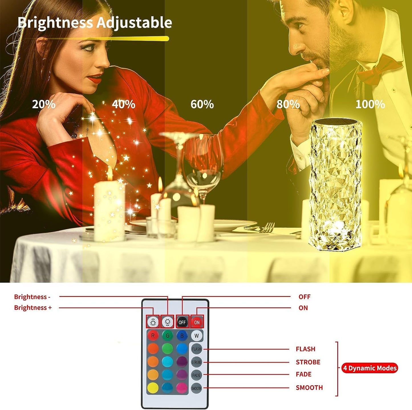 Crystal Rose Wave Lamp™ - Color Changing Elegance